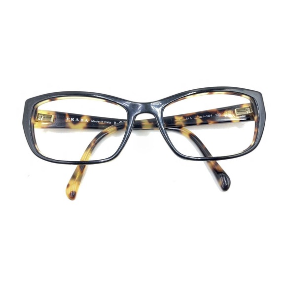 Prada VPR 18O NAI-1O1 Black Tortoise Brown Eyeglasses Frames 54-18 135 Italy - Picture 12 of 12